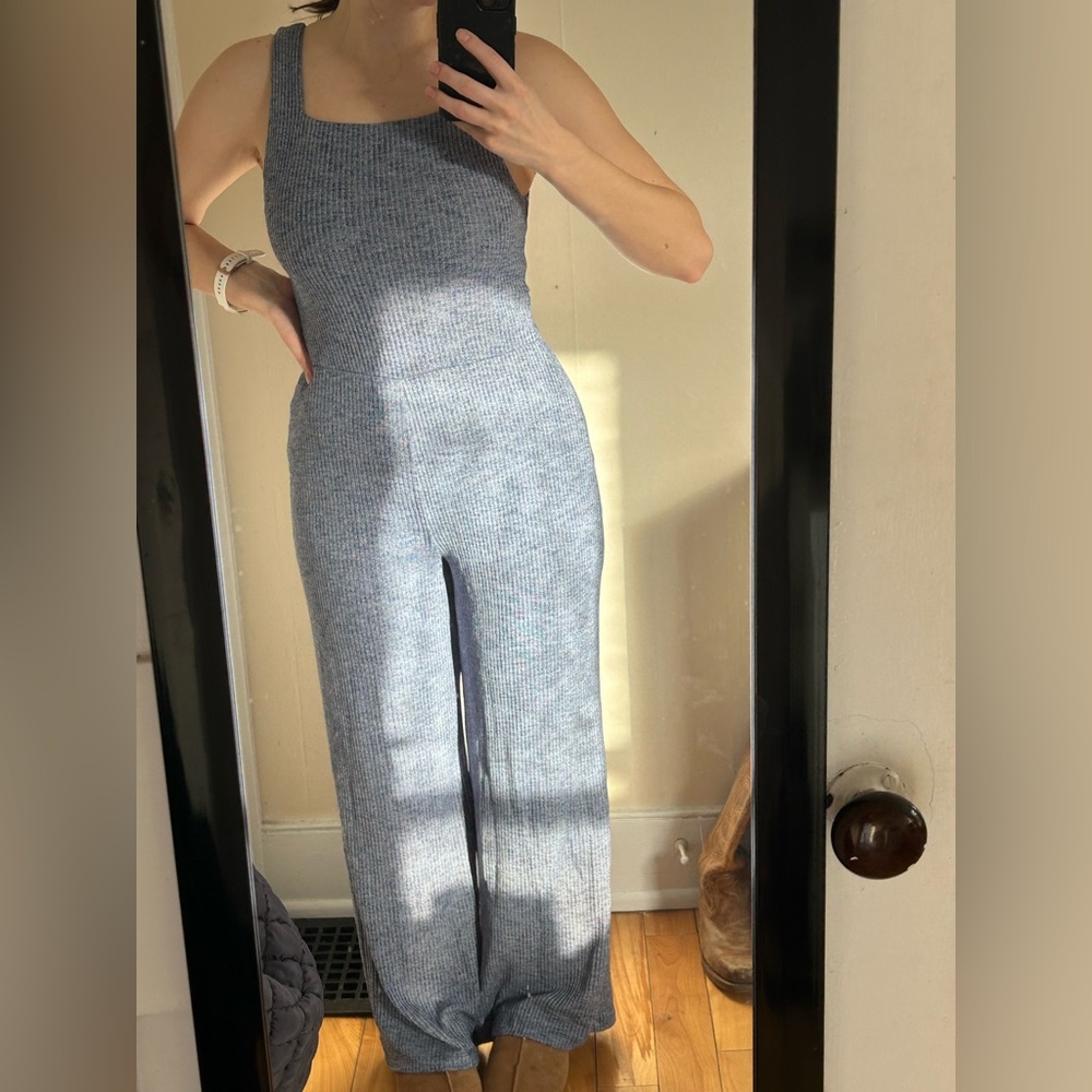 GAP Women's Blue Ribbed Jumpsuit